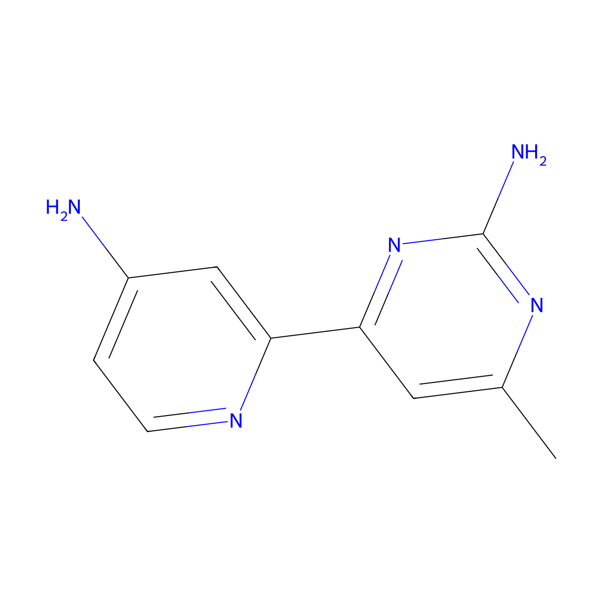 2,4'-Diamino-6-methyl-4-(2'-pyridyl)pyrimidine molecular structure, CAS 1185319-38-3