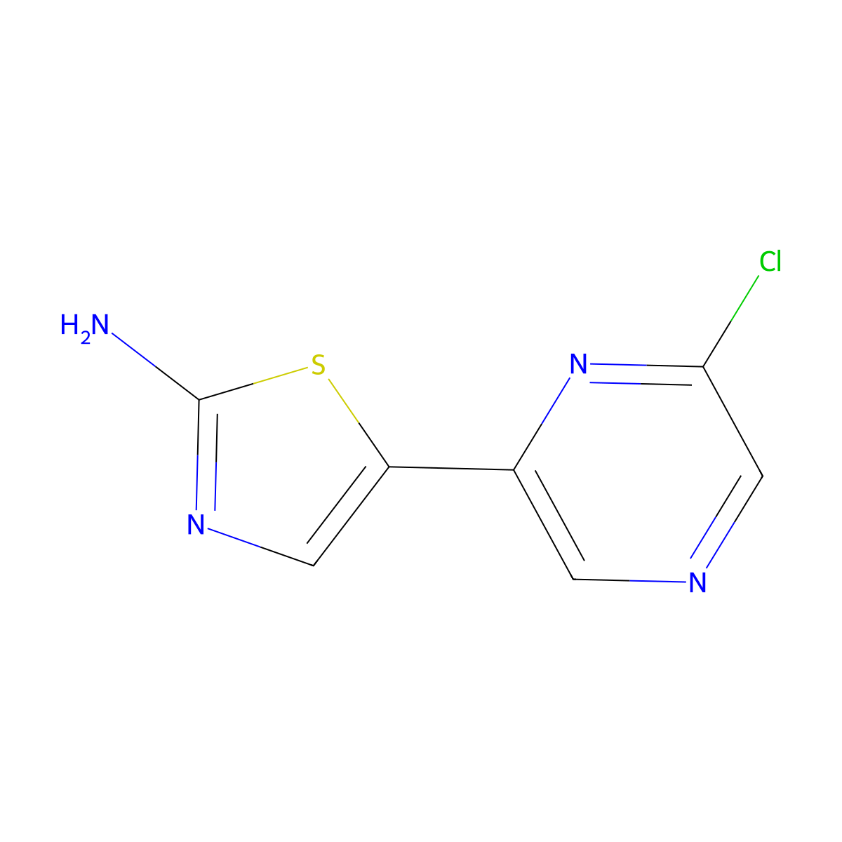 2-Amino-5-(6'-chloro-2'-pyrazinyl)thiazole molecular structure, CAS 1185319-45-2