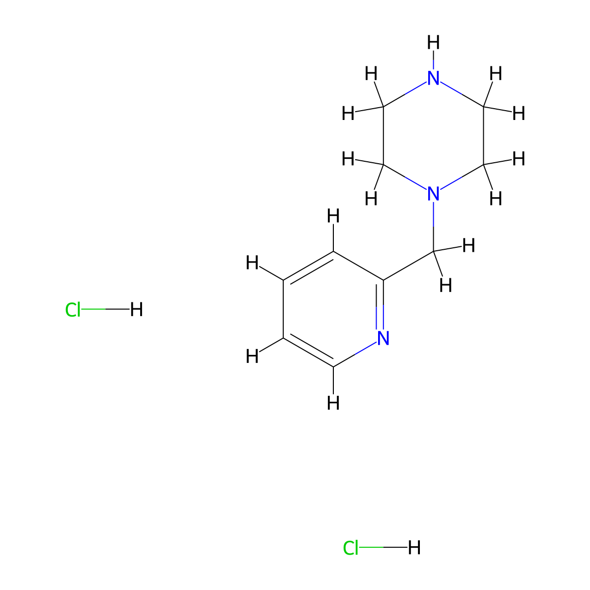 1-(Pyridin-2-ylmethyl)piperazine dihydrochloride molecular structure, CAS 1185319-46-3