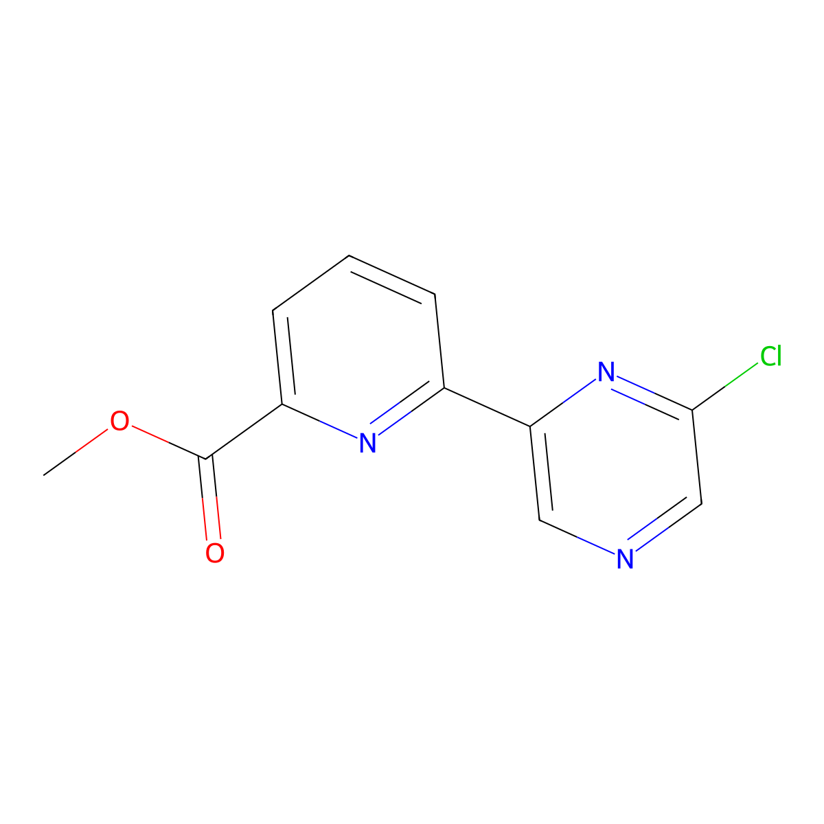 6-Chloro-2-(6'-methoxycarbonyl-2'-pyridyl)pyrazine molecular structure, CAS 1185319-50-9