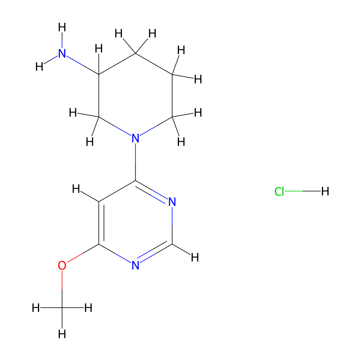 1-(6-Methoxypyrimidin-4-yl)piperidin-3-amine hydrochloride molecular structure, CAS 1185319-52-1
