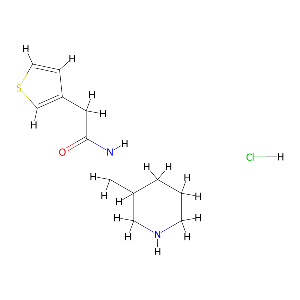 N-(Piperidin-3-ylmethyl)-2-(thiophen-3-yl)acetamide hydrochloride molecular structure, CAS 1185319-57-6