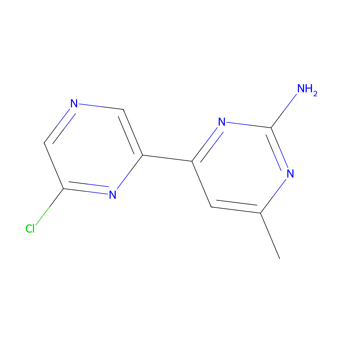 4-(6-Chloro-2-pyrazinyl)-6-methyl-2-pyrimidinamine molecular structure, CAS 1185319-58-7
