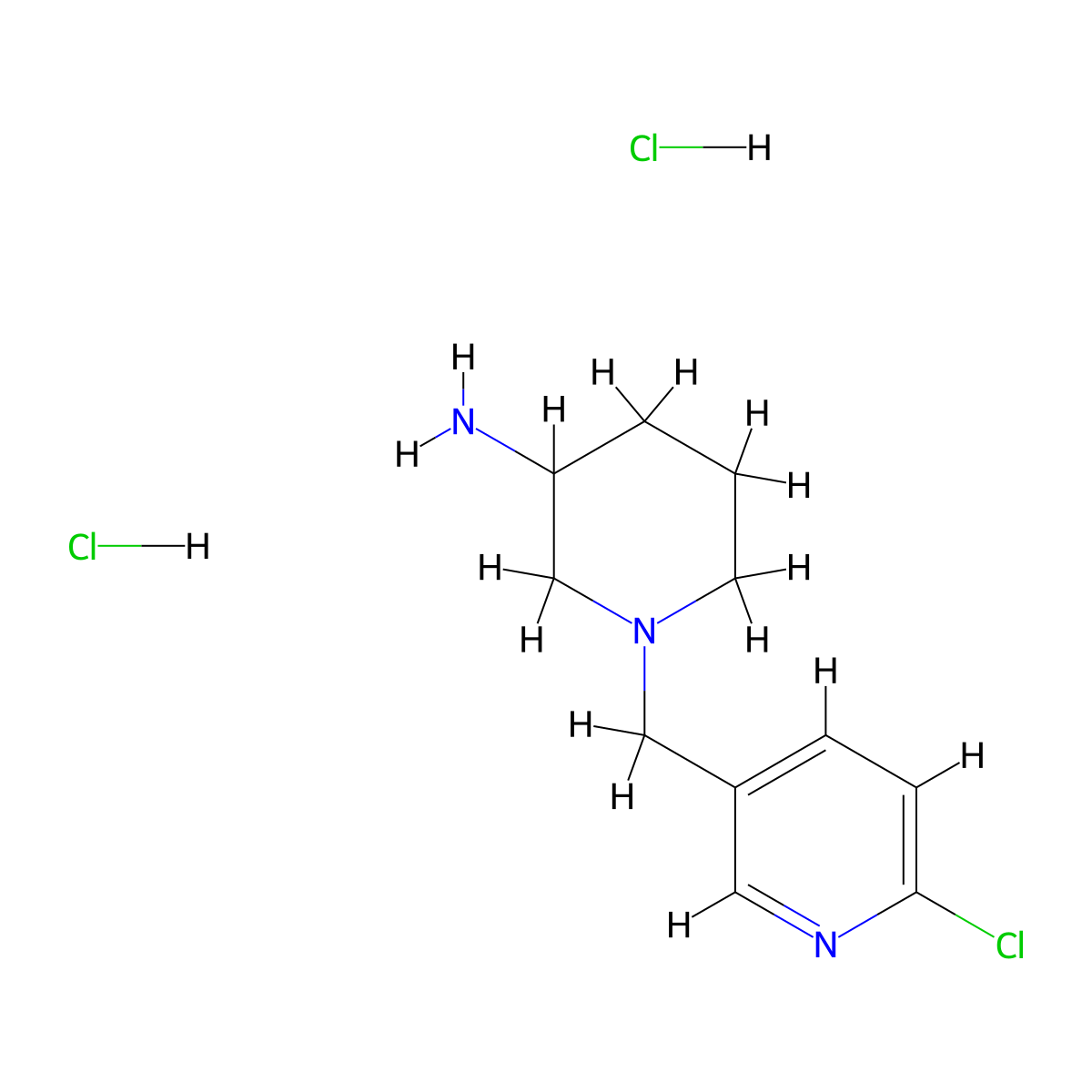 1-(6-Chloro-pyridin-3-ylmethyl)-piperidin-3-ylamine dihydrochloride molecular structure, CAS 1185319-64-5
