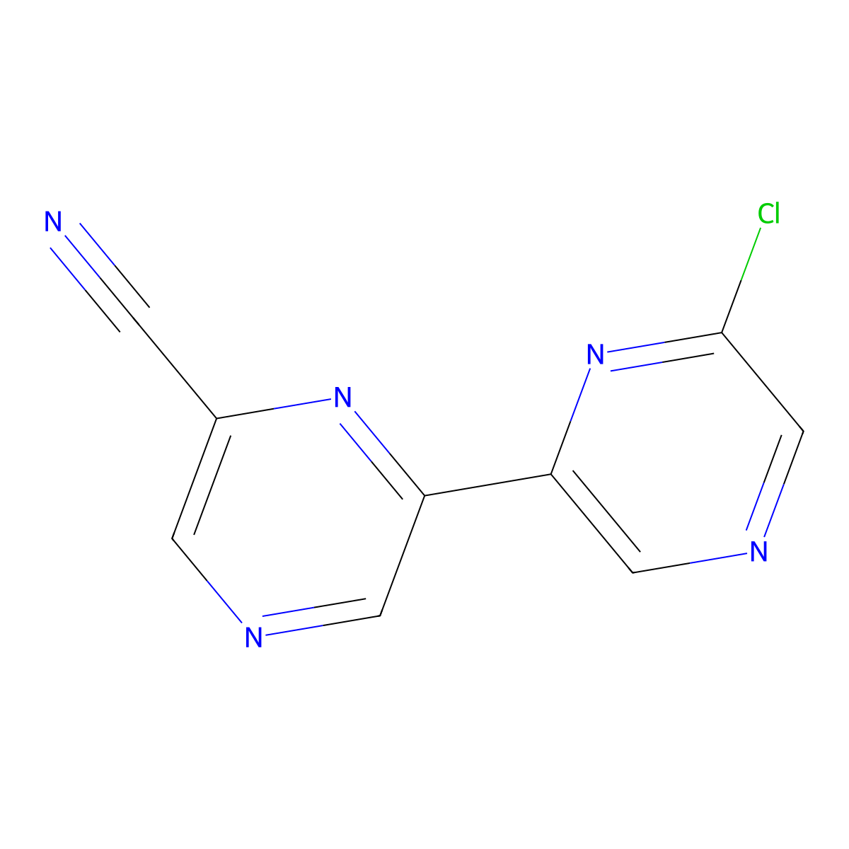 6-Chloro-6'-cyano-2,2'-bipyrazine molecular structure, CAS 1185319-80-5