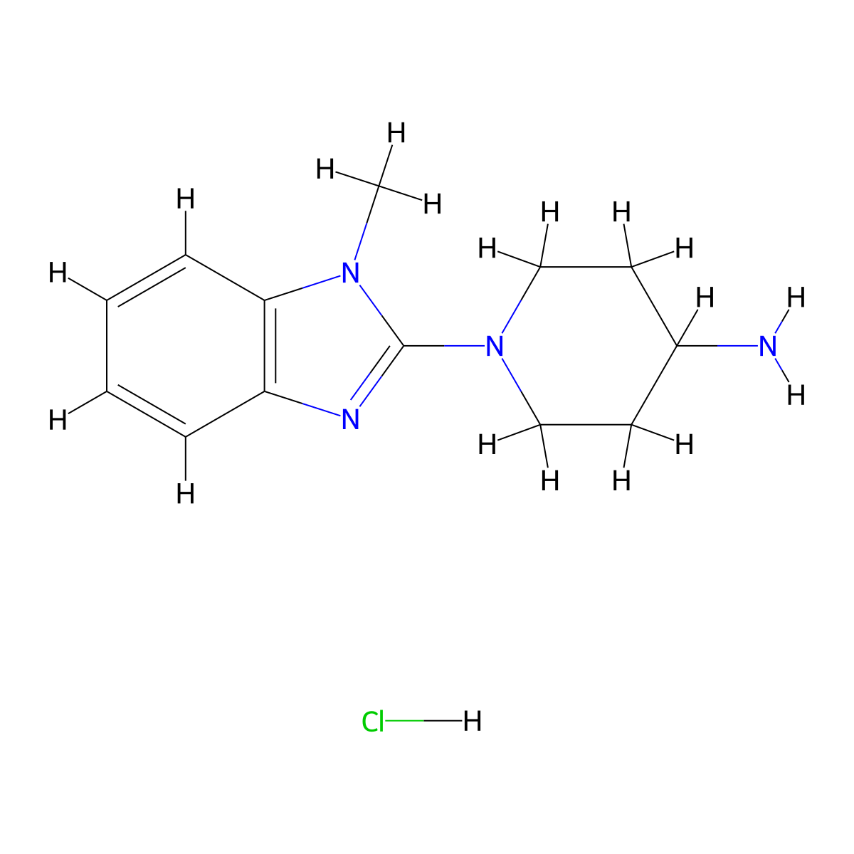 1-(1-Methyl-1H-benzo[d]imidazol-2-yl)piperidin-4-amine hydrochloride molecular structure, CAS 1185319-82-7