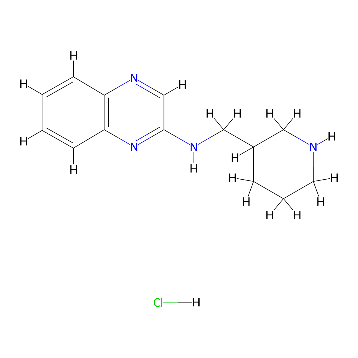 Piperidin-3-ylmethyl-quinoxalin-2-yl-amine hydrochloride molecular structure, CAS 1185319-99-6