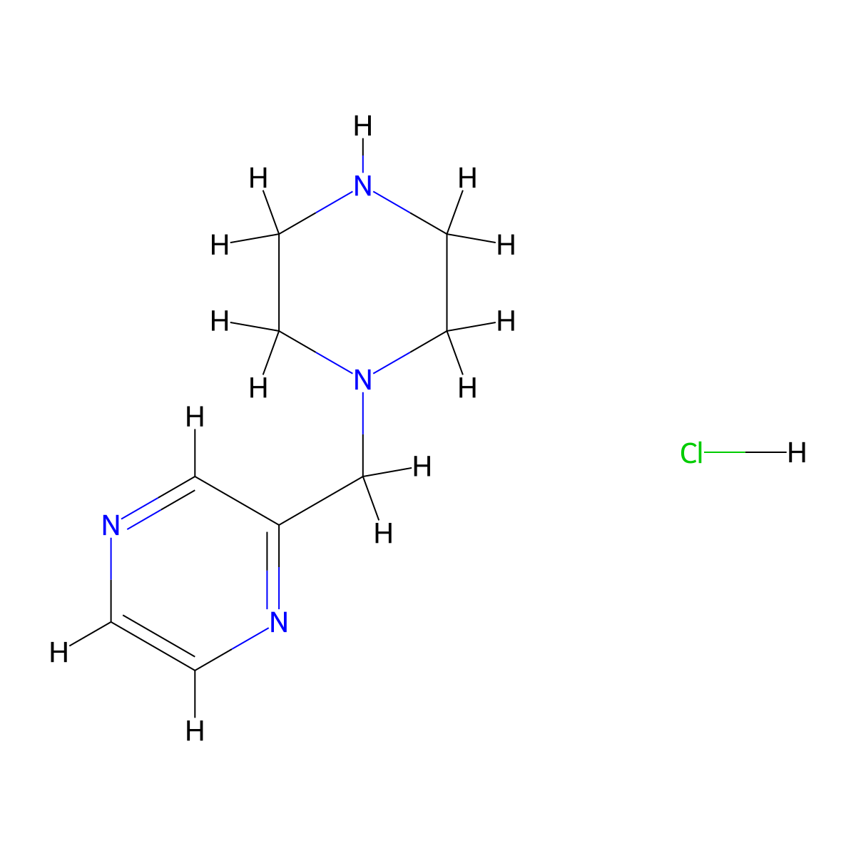 2-(Piperazin-1-ylmethyl)pyrazine hydrochloride molecular structure, CAS 1185320-09-5