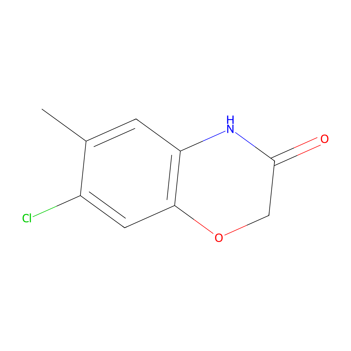 7-Chloro-6-methyl-2h-1,4-benzoxazin-3(4h)-one molecular structure, CAS 1185320-25-5