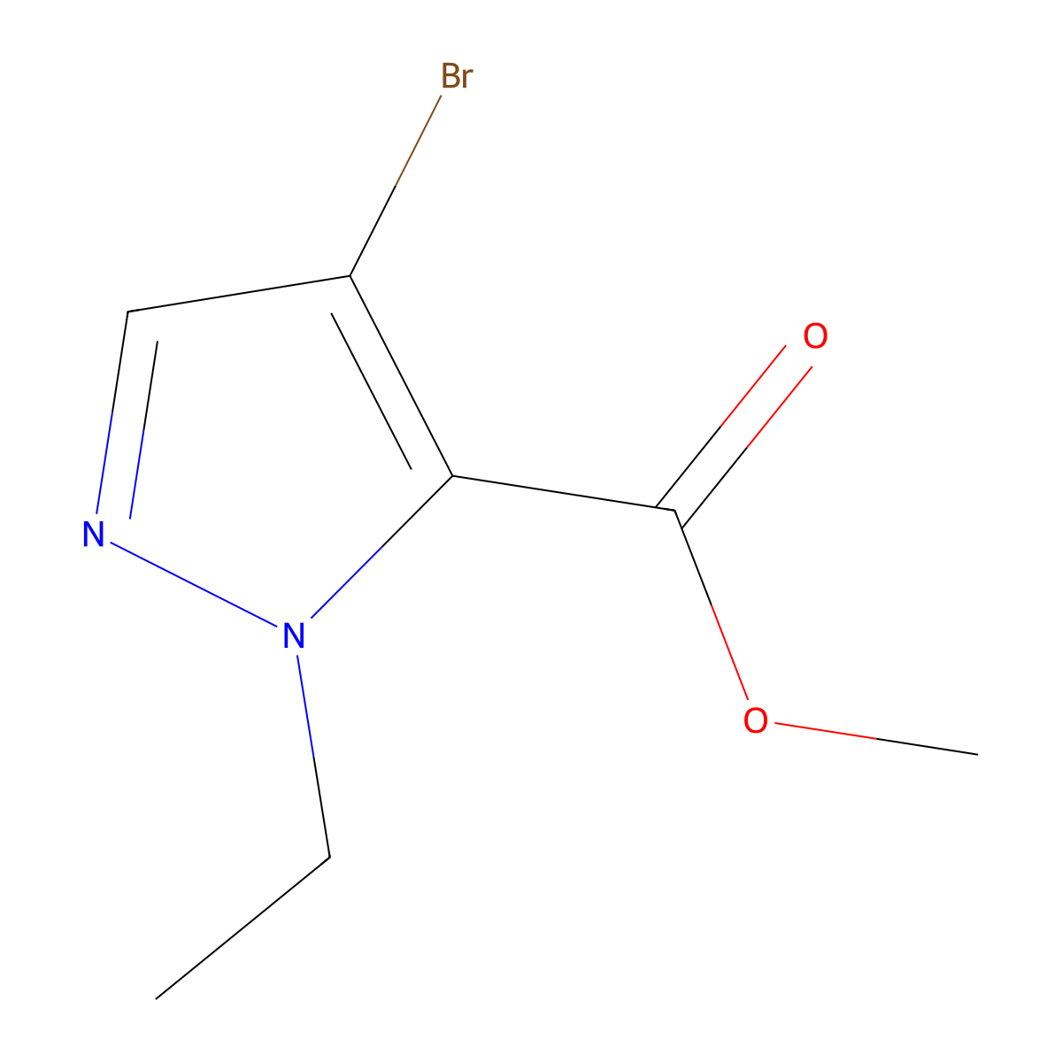 Methyl 4-bromo-1-ethyl-1H-pyrazole-5-carboxylate molecular structure, CAS 1185320-26-6