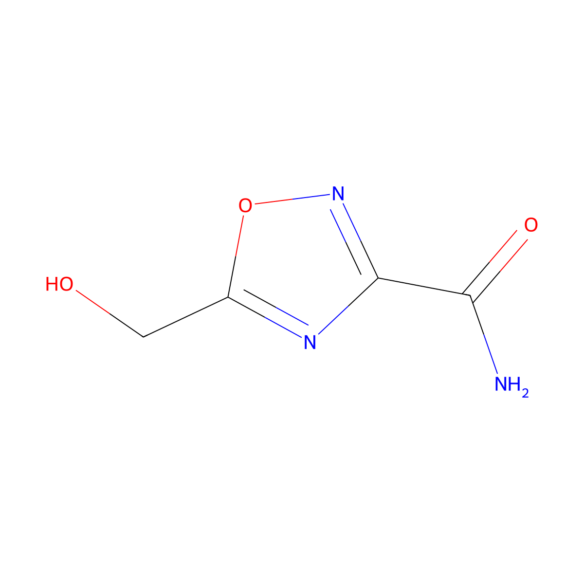 5-(Hydroxymethyl)-1,2,4-oxadiazole-3-carboxamide molecular structure, CAS 1185320-27-7