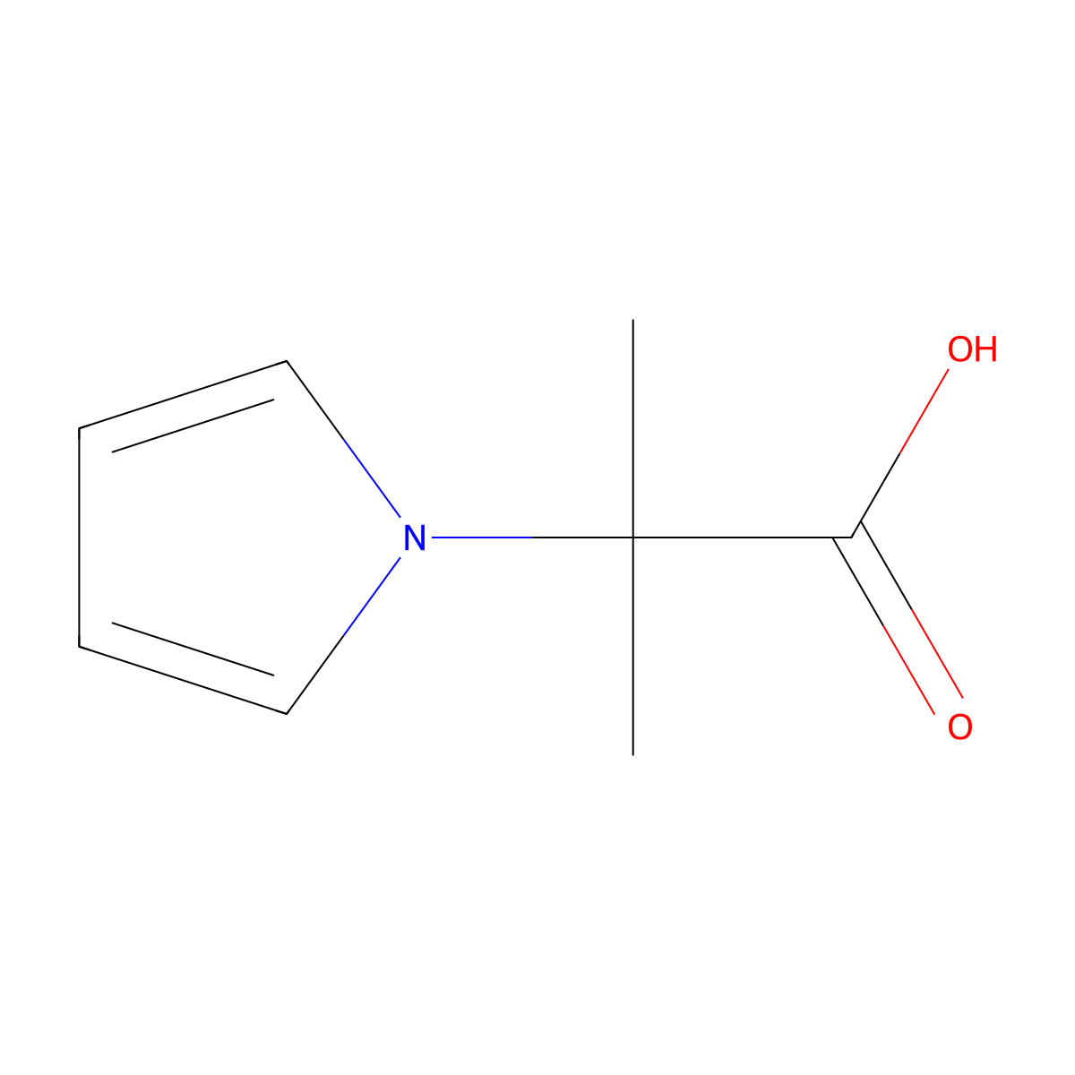 2-methyl-2-(1H-pyrrol-1-yl)propanoic acid molecular structure, CAS 1185320-31-3