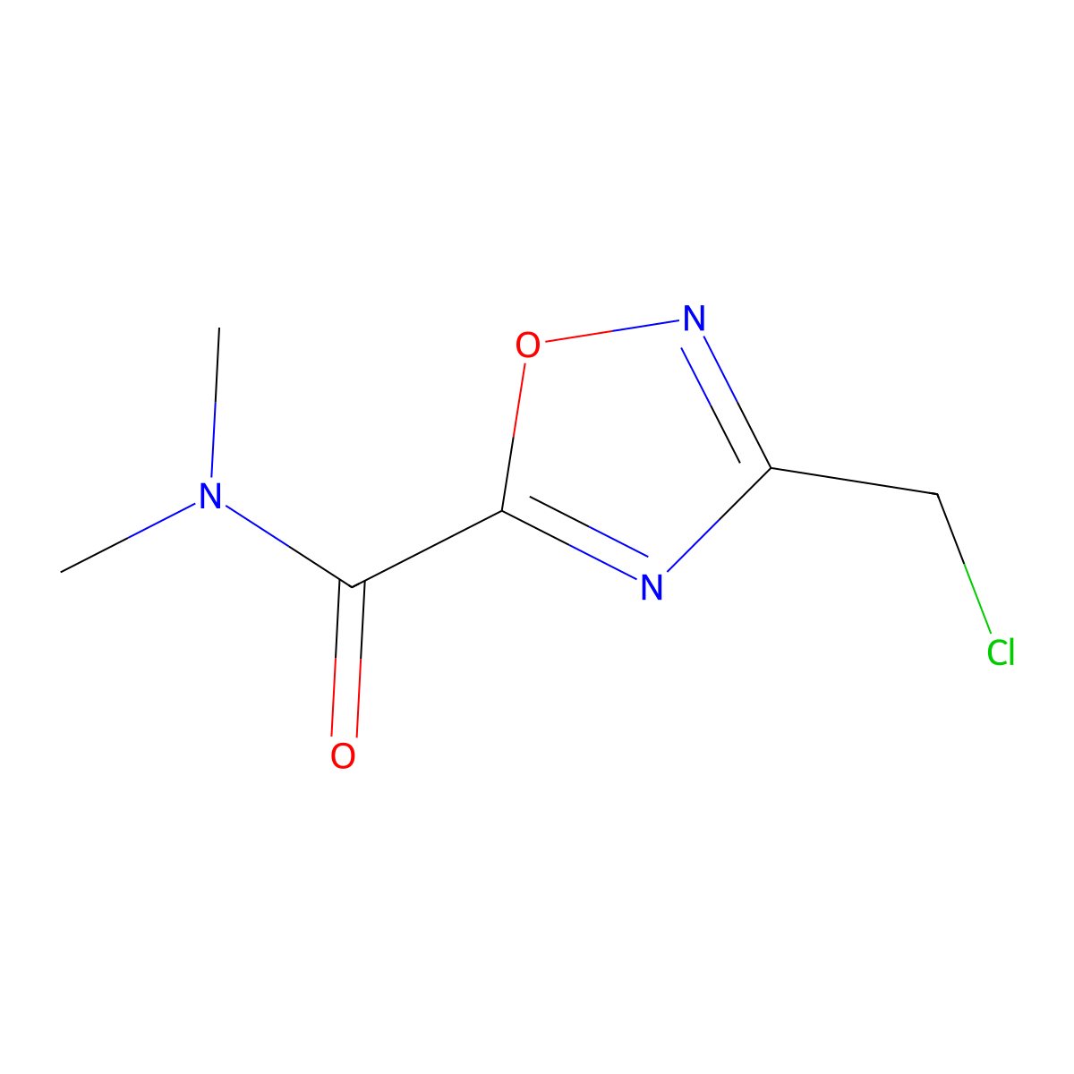 3-(Chloromethyl)-N,N-dimethyl-1,2,4-oxadiazole-5-carboxamide molecular structure, CAS 1185320-35-7