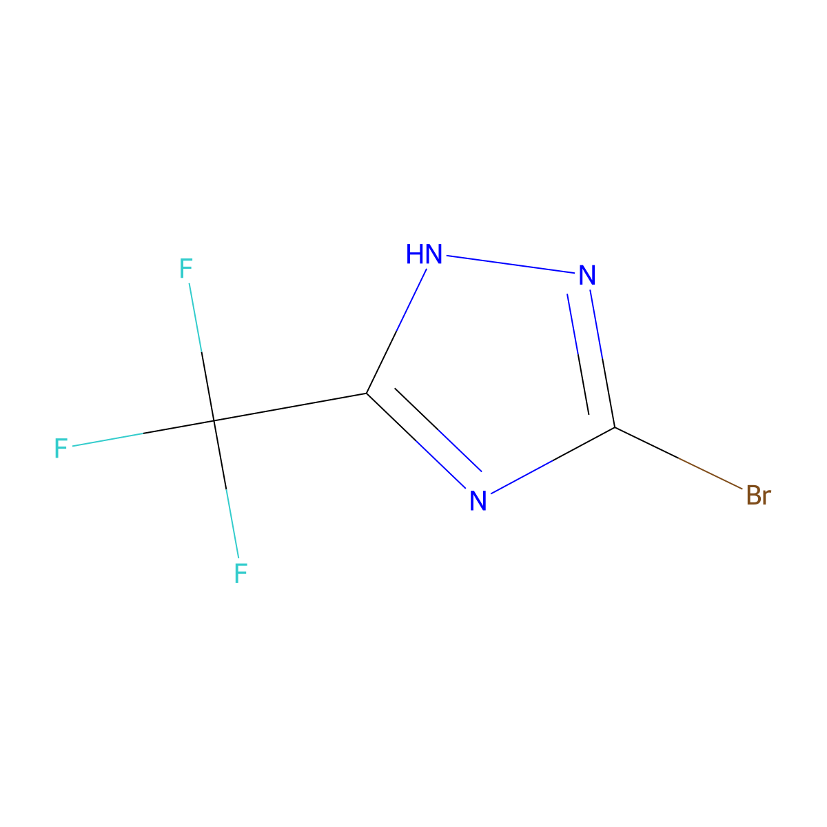 3-Bromo-5-(trifluoromethyl)-1H-1,2,4-triazole molecular structure, CAS 1185320-36-8