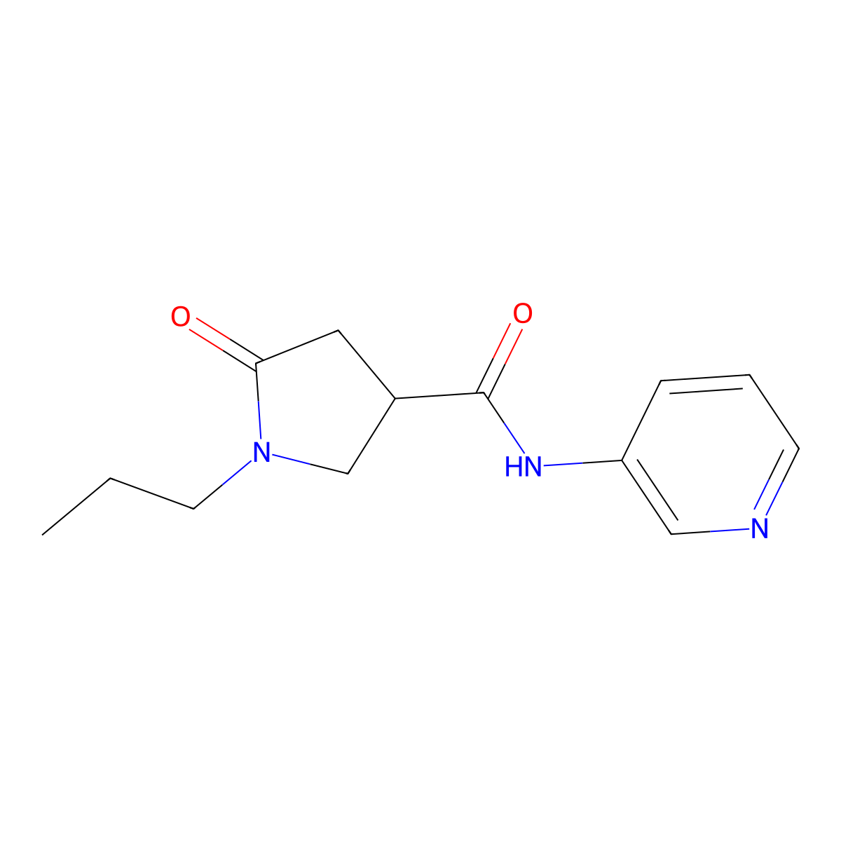 5-oxo-1-propyl-N-(pyridin-3-yl)pyrrolidine-3-carboxamide molecular structure, CAS 1185321-66-7