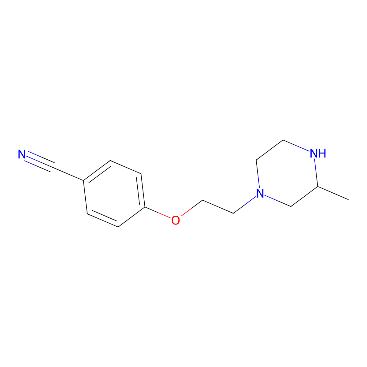 4-(2-(3-Methylpiperazin-1-yl)ethoxy)benzonitrile molecular structure, CAS 1185323-88-9