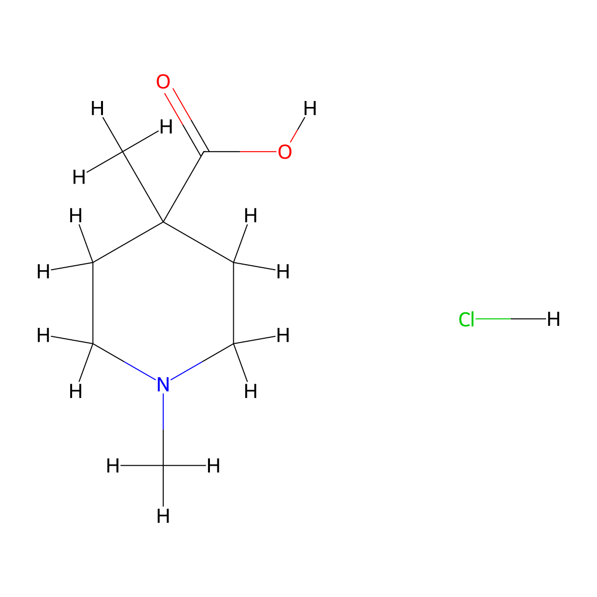 1,4-Dimethylpiperidine-4-carboxylic acid hydrochloride molecular structure, CAS 1185325-87-4