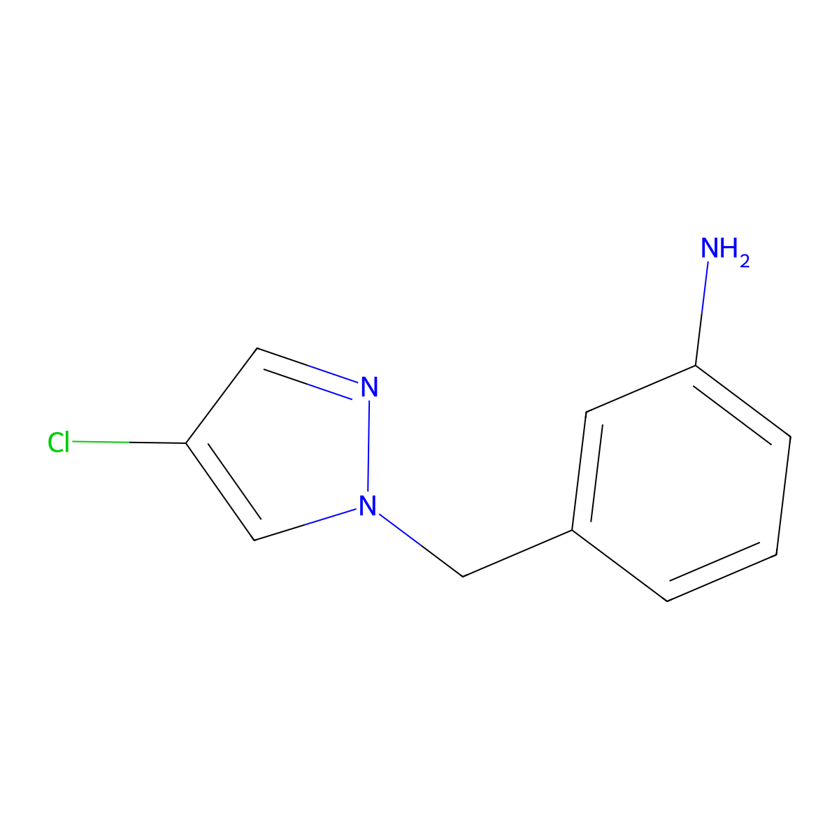 3-[(4-chloro-1H-pyrazol-1-yl)methyl]aniline molecular structure, CAS 1185338-03-7