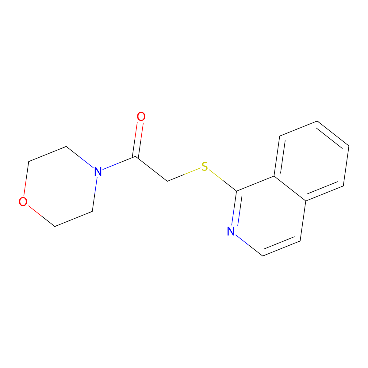 2-(Isoquinolin-1-ylsulfanyl)-1-(morpholin-4-yl)ethanone molecular structure, CAS 1185338-29-7