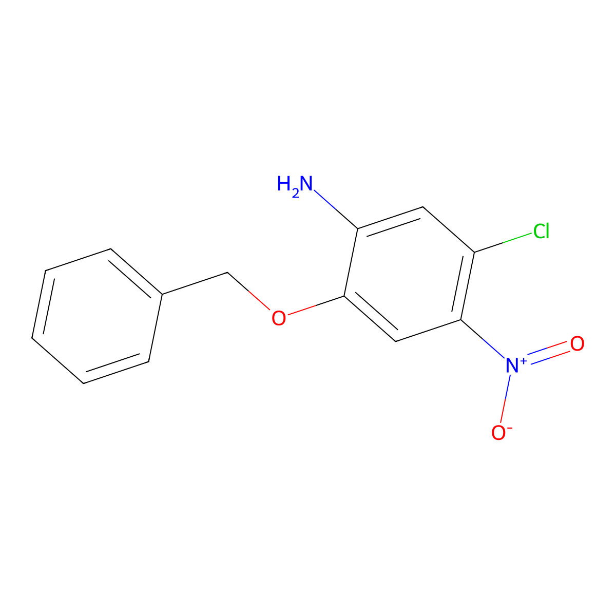 Benzenamine, 5-chloro-4-nitro-2-(phenylmethoxy)- molecular structure, CAS 118534-36-4