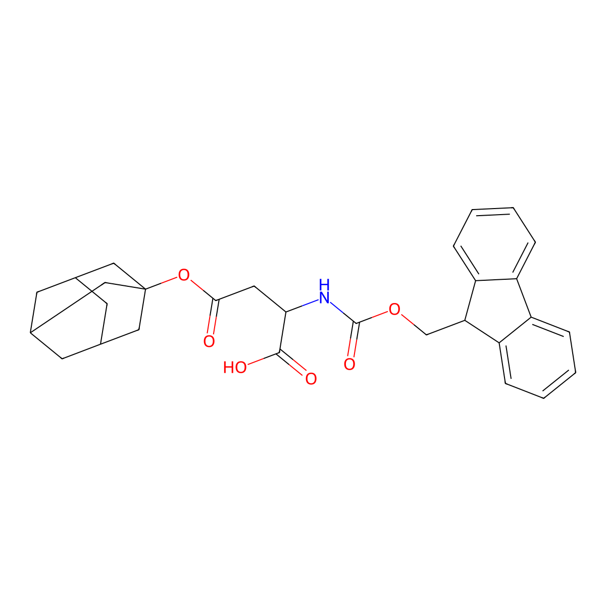 Fmoc-asp(O-1-ada)-OH molecular structure, CAS 118534-81-9