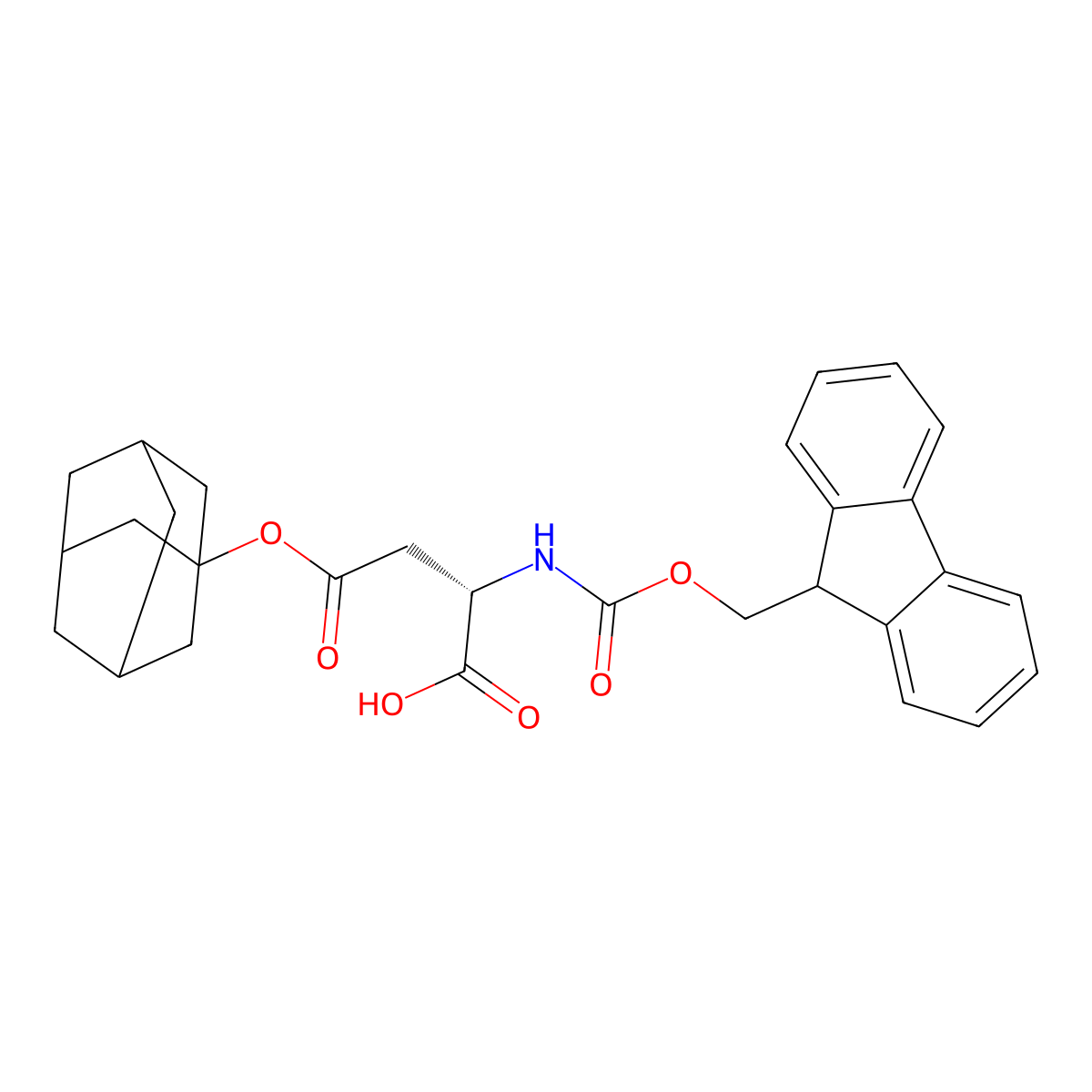 Fmoc-asp(O-1-ada)-OH molecular structure, CAS 118534-81-9