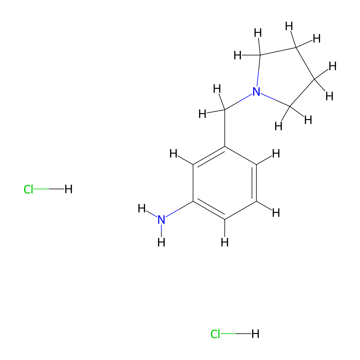 [3-(1-Pyrrolidinylmethyl)phenyl]amine dihydrochloride molecular structure, CAS 1185347-04-9