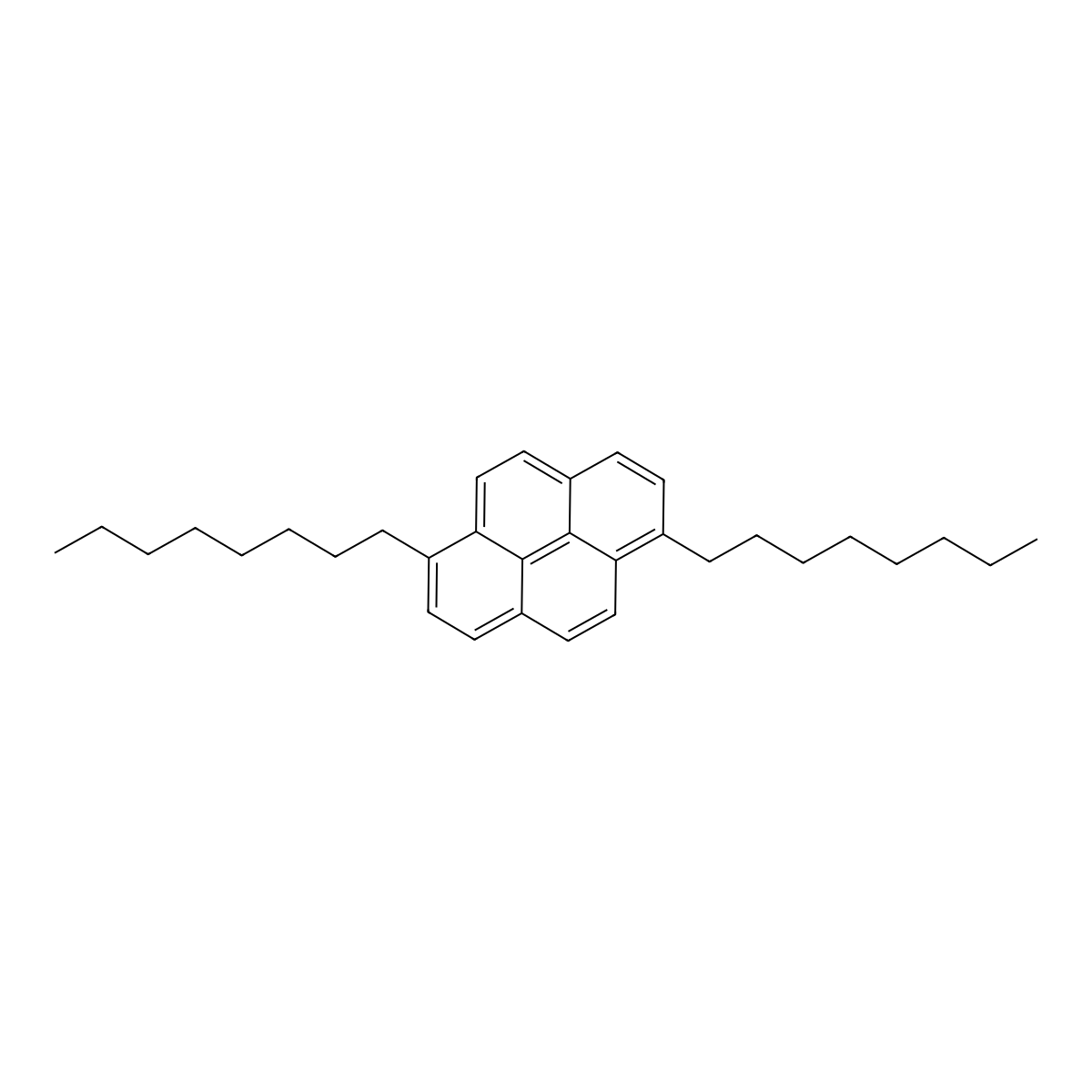 1,6-Dioctylpyrene molecular structure, CAS 1185354-41-9