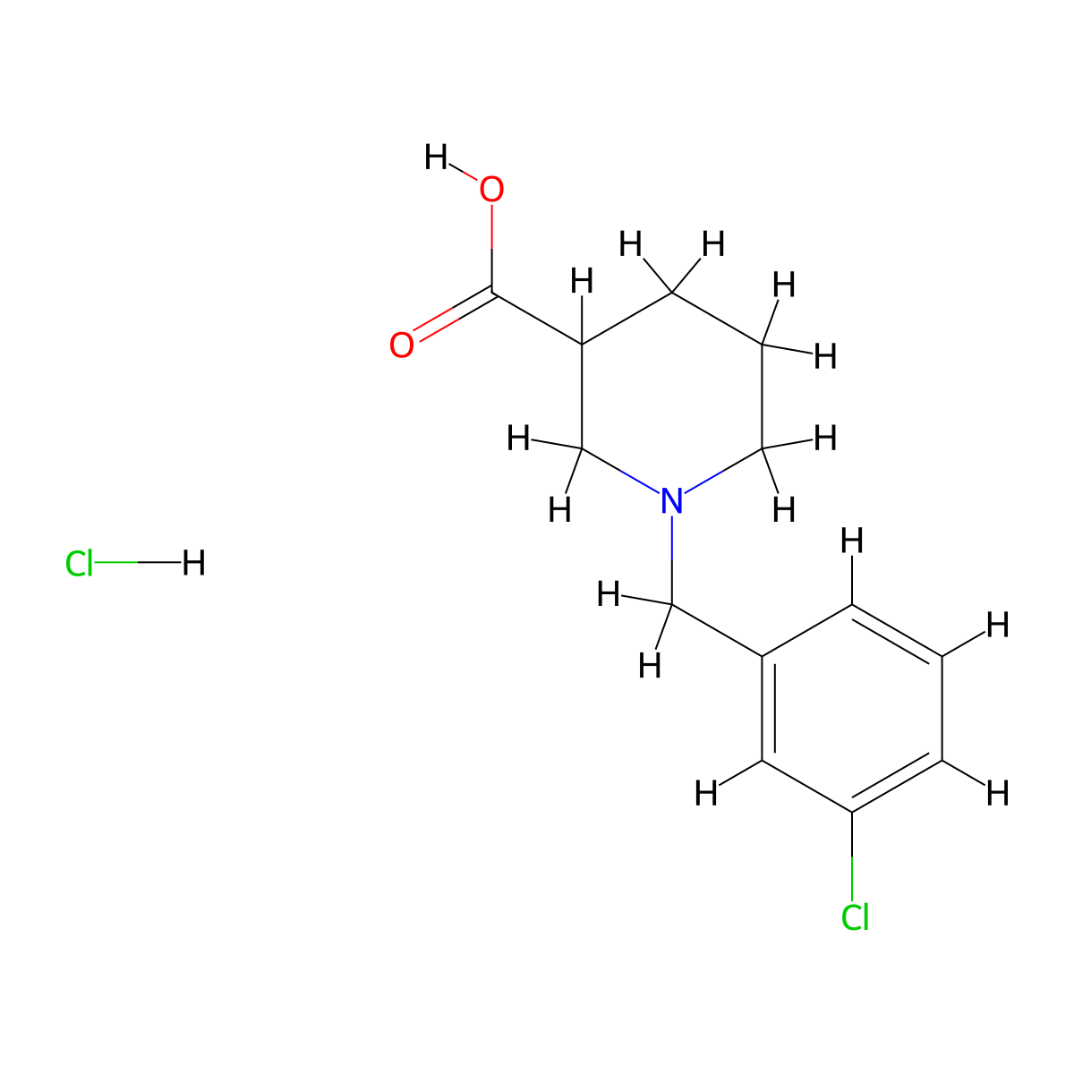 1-[(3-Chlorophenyl)methyl]piperidine-3-carboxylic acid hydrochloride molecular structure, CAS 1185356-93-7