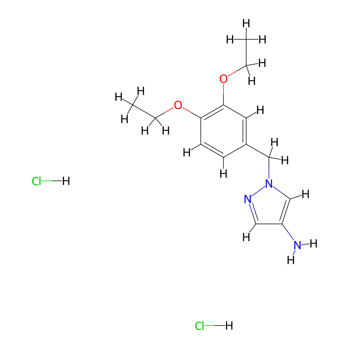 1-(3,4-Diethoxybenzyl)-1H-pyrazol-4-amine dihydrochloride molecular structure, CAS 1185358-54-6