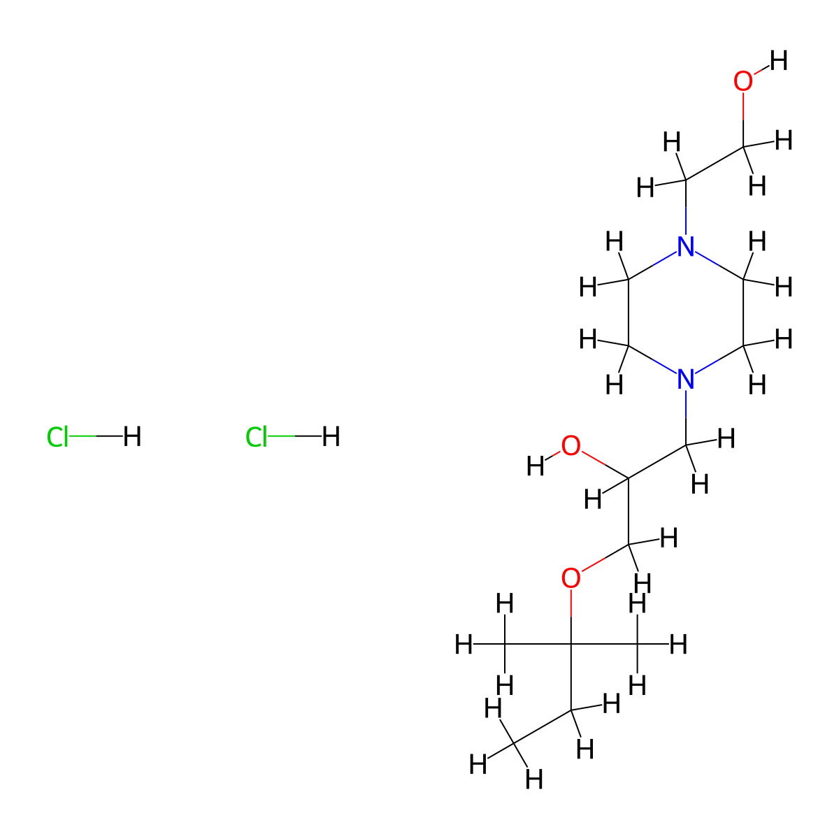 1-(4-(2-Hydroxyethyl)piperazin-1-yl)-3-(tert-pentyloxy)propan-2-ol dihydrochloride molecular structure, CAS 1185358-65-9