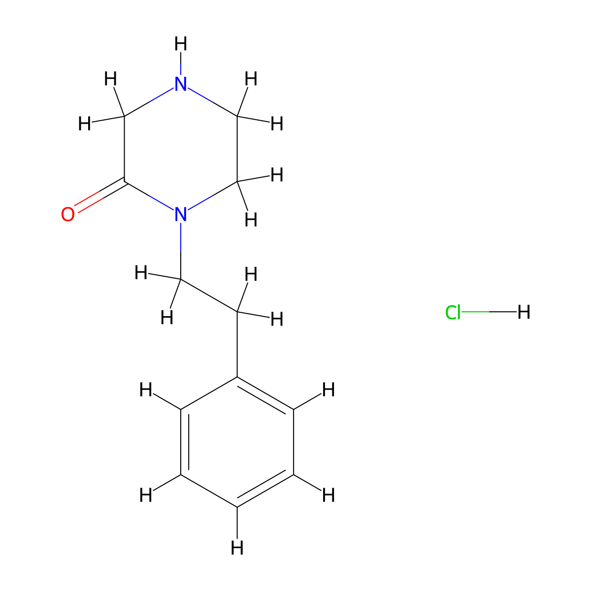 1-(2-Phenylethyl)-2-piperazinone hydrochloride molecular structure, CAS 1185360-92-2