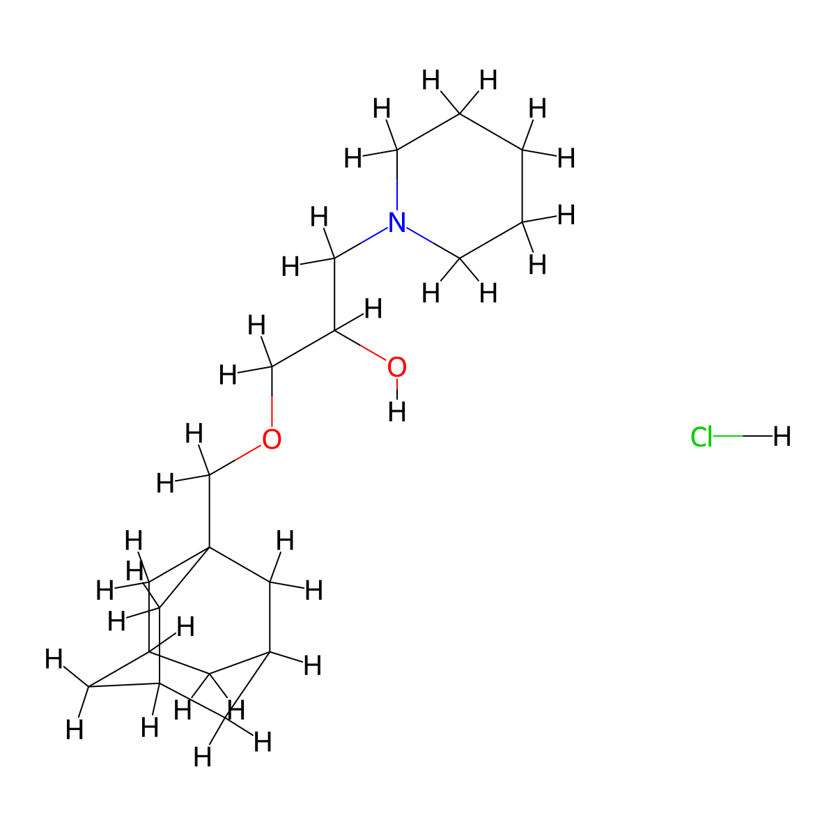 1-[(Adamantan-1-yl)methoxy]-3-(piperidin-1-yl)propan-2-ol hydrochloride molecular structure, CAS 1185362-83-7