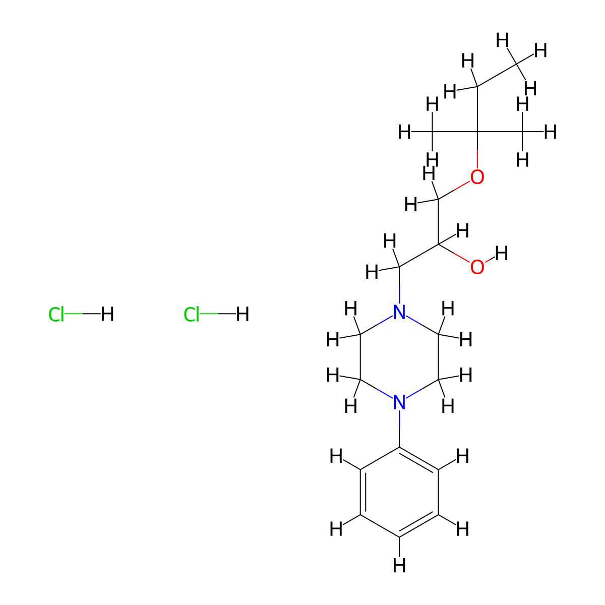1-(Tert-pentyloxy)-3-(4-phenylpiperazin-1-yl)propan-2-ol dihydrochloride molecular structure, CAS 1185363-16-9