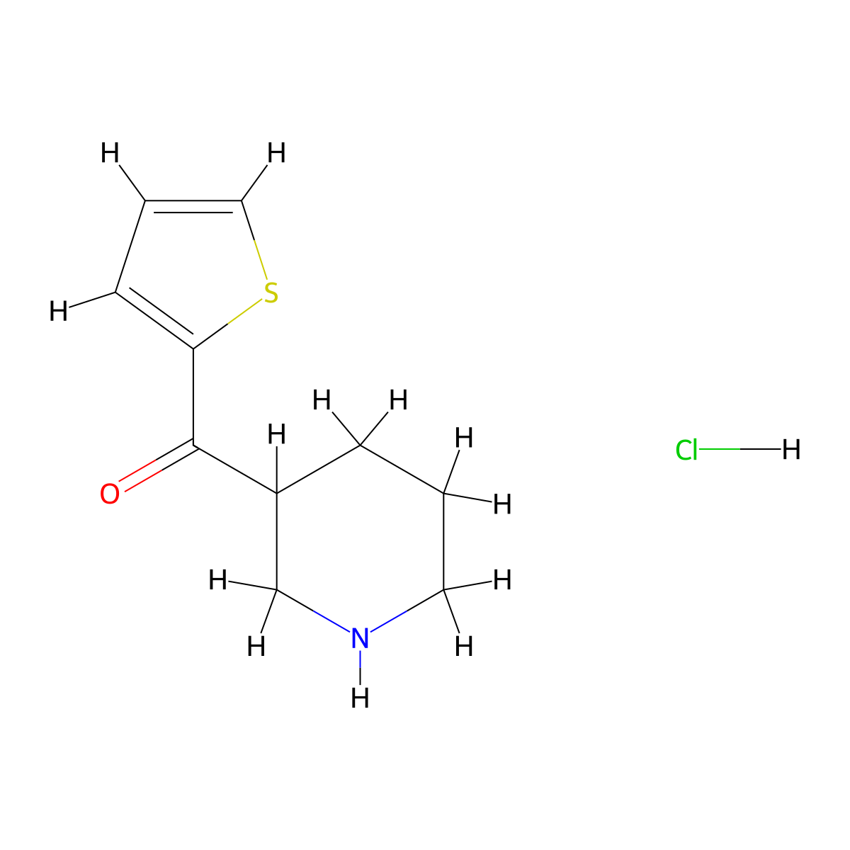 3-Piperidinyl(2-thienyl)methanone hydrochloride molecular structure, CAS 1185364-37-7