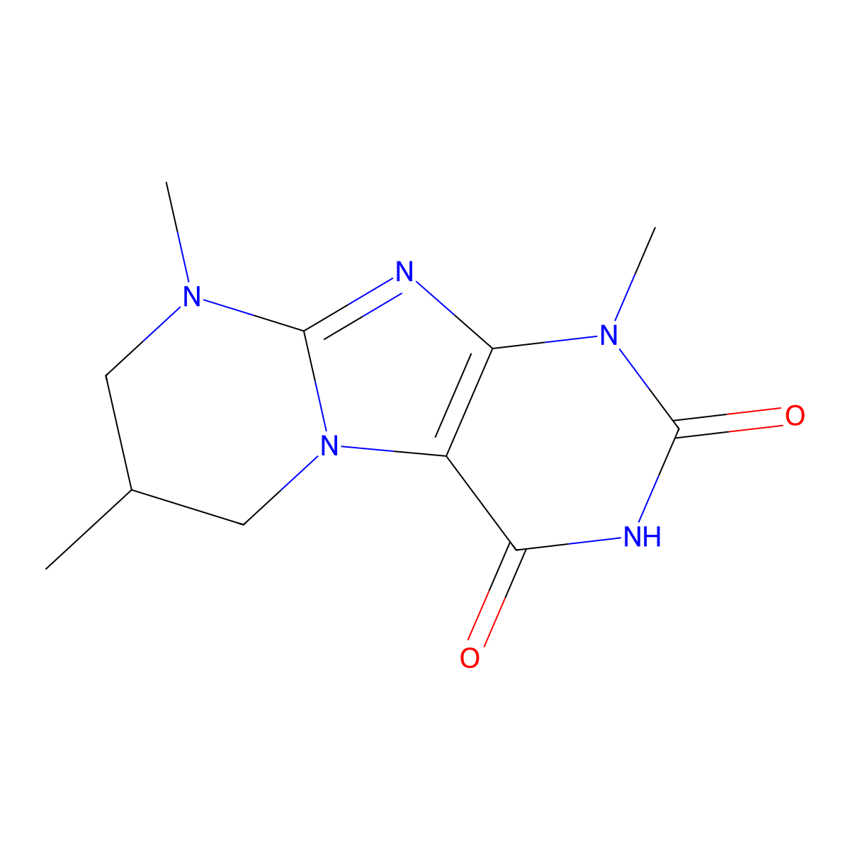 1,7,9-trimethyl-6,7,8,9-tetrahydropyrimido[2,1-f]purine-2,4(1H,3H)-dione molecular structure, CAS 1185370-12-0