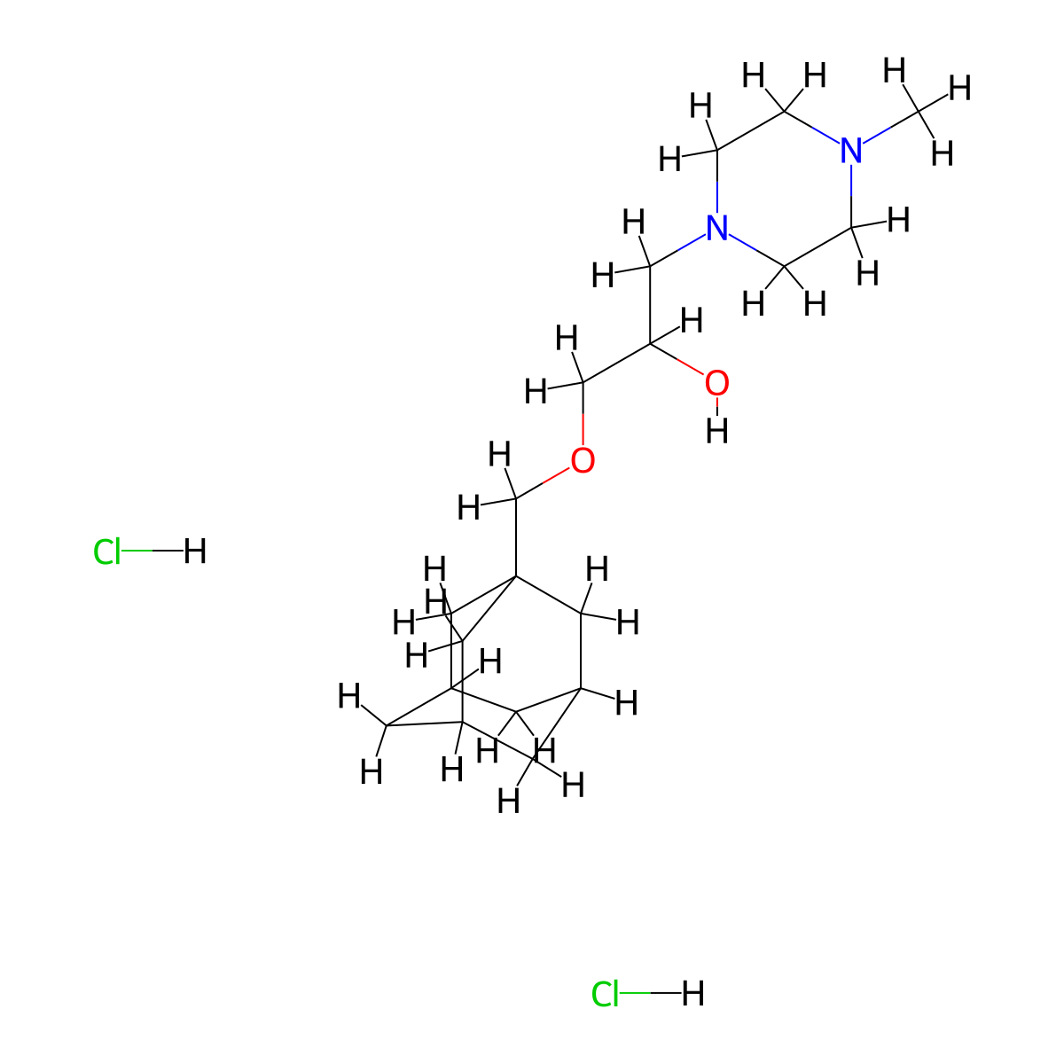 1-[(Adamantan-1-yl)methoxy]-3-(4-methylpiperazin-1-yl)propan-2-ol dihydrochloride molecular structure, CAS 1185370-51-7