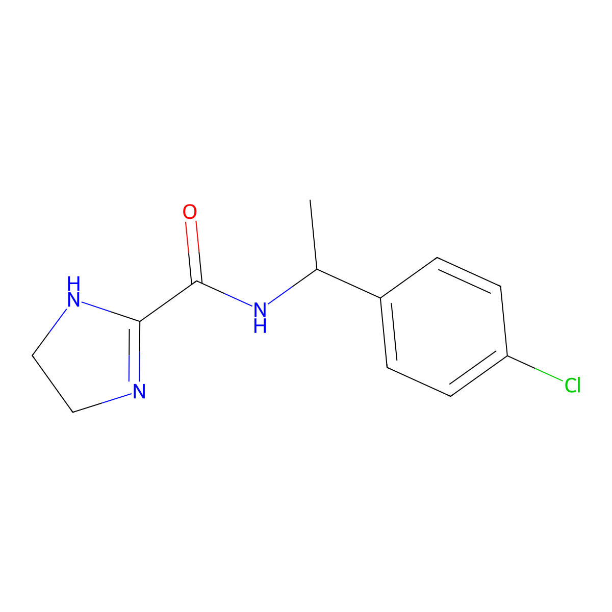 N-(1-(4-chlorophenyl)ethyl)-4,5-dihydro-1H-imidazole-2-carboxamide molecular structure, CAS 1185371-77-0