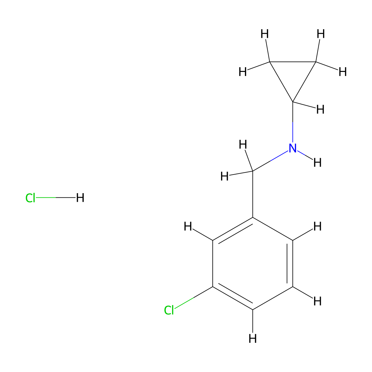 N-(3-Chlorobenzyl)cyclopropanamine hydrochloride molecular structure, CAS 1185373-03-8