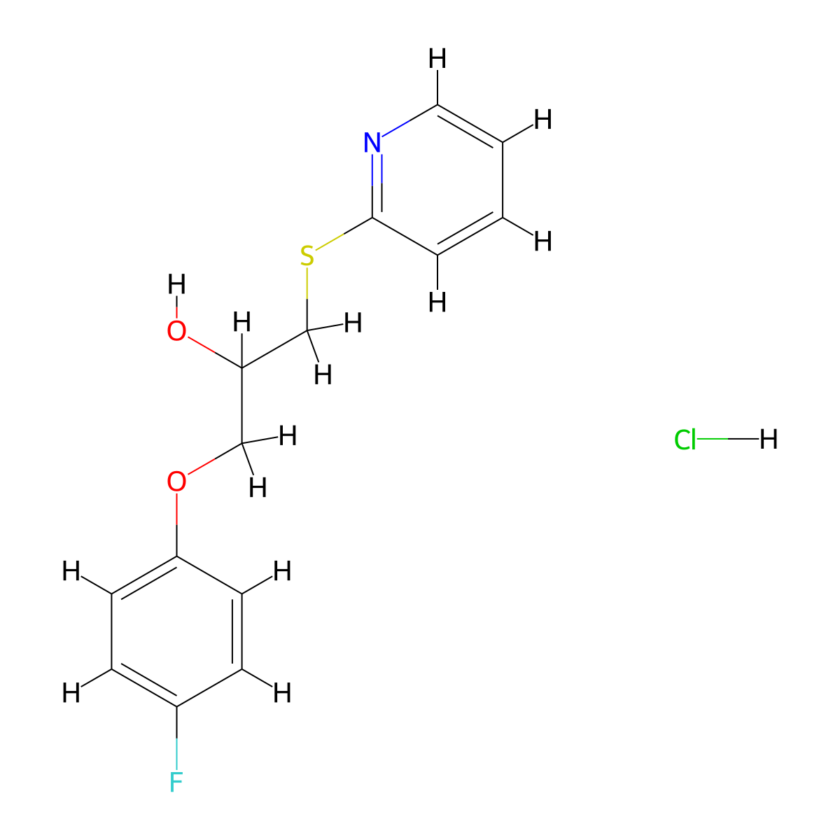 1-(4-Fluorophenoxy)-3-(pyridin-2-ylthio)propan-2-ol hydrochloride molecular structure, CAS 1185374-12-2