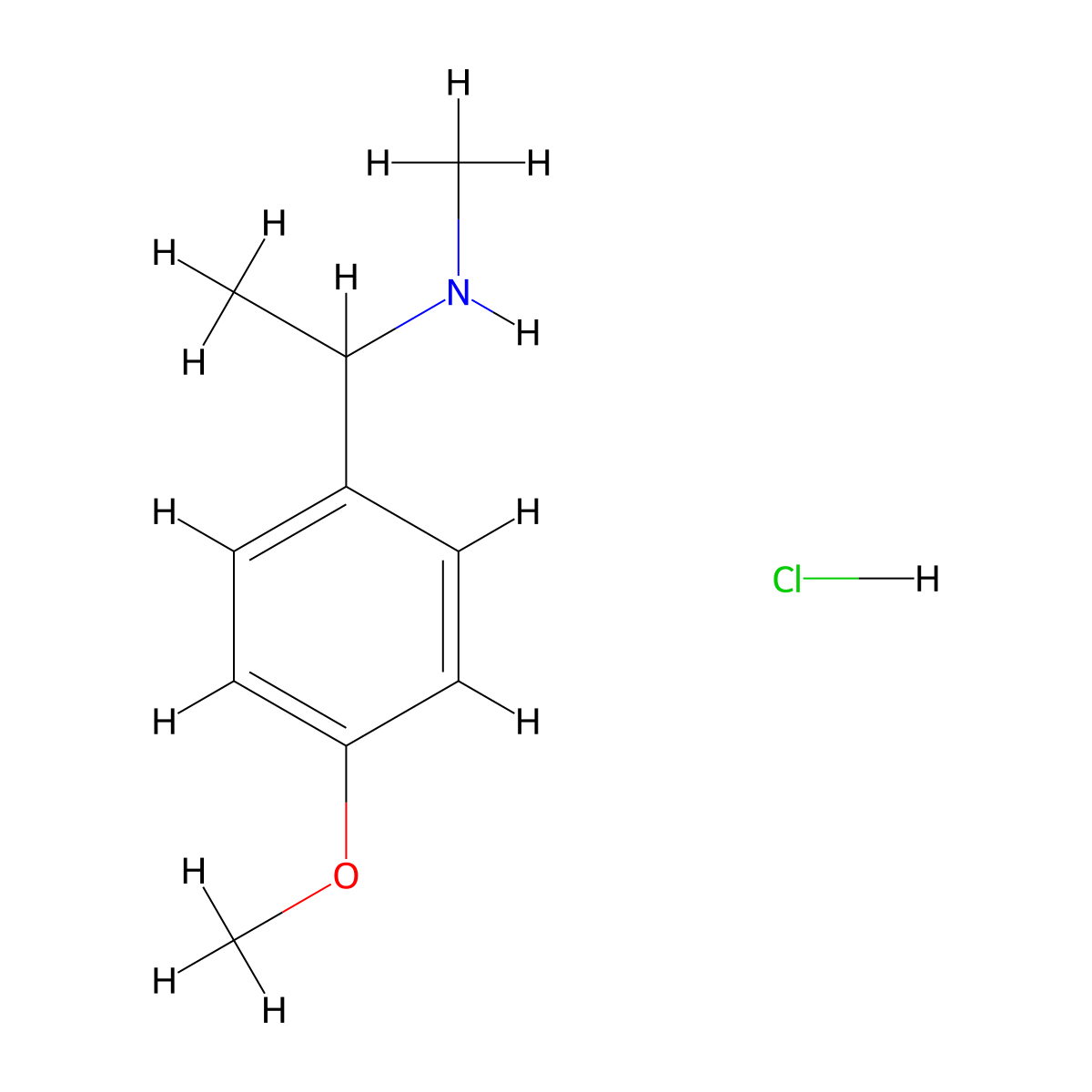 [1-(4-Methoxyphenyl)ethyl]methylamine hydrochloride molecular structure, CAS 1185377-38-1