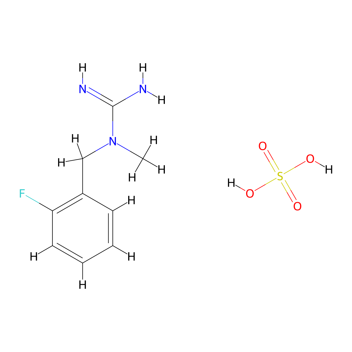 N-(2-fluorobenzyl)-N-methylguanidine sulfate molecular structure, CAS 1185382-84-6