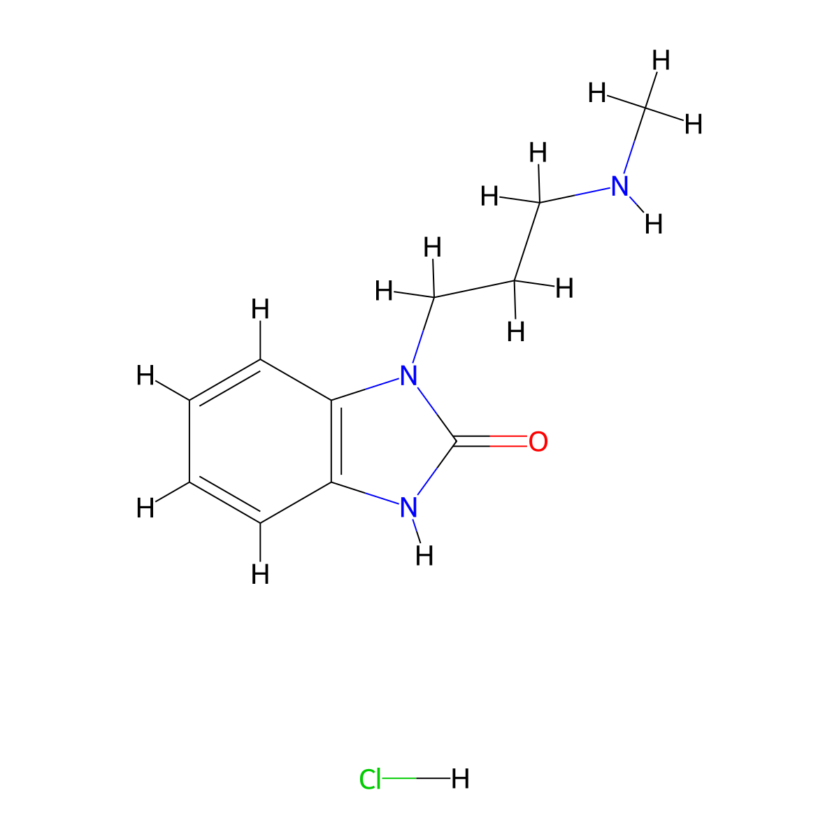 1-[3-(methylamino)propyl]-1,3-dihydro-2H-benzimidazol-2-one hydrochloride molecular structure, CAS 1185384-39-7