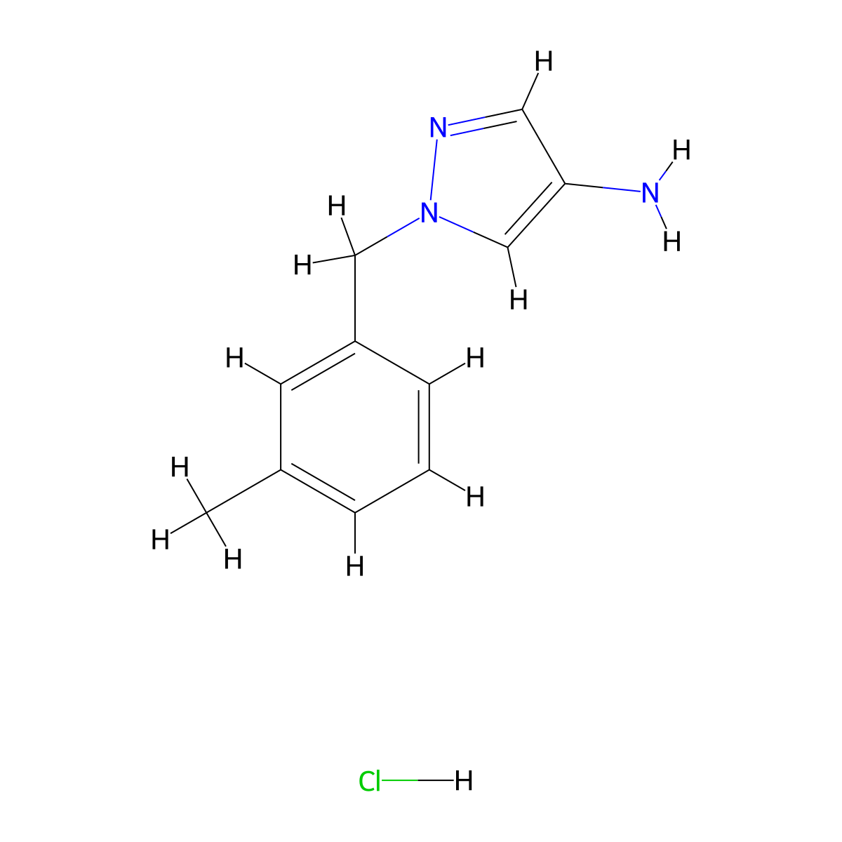 1-(3-Methyl-benzyl)-1H-pyrazol-4-ylamine hydrochloride molecular structure, CAS 1185384-91-1