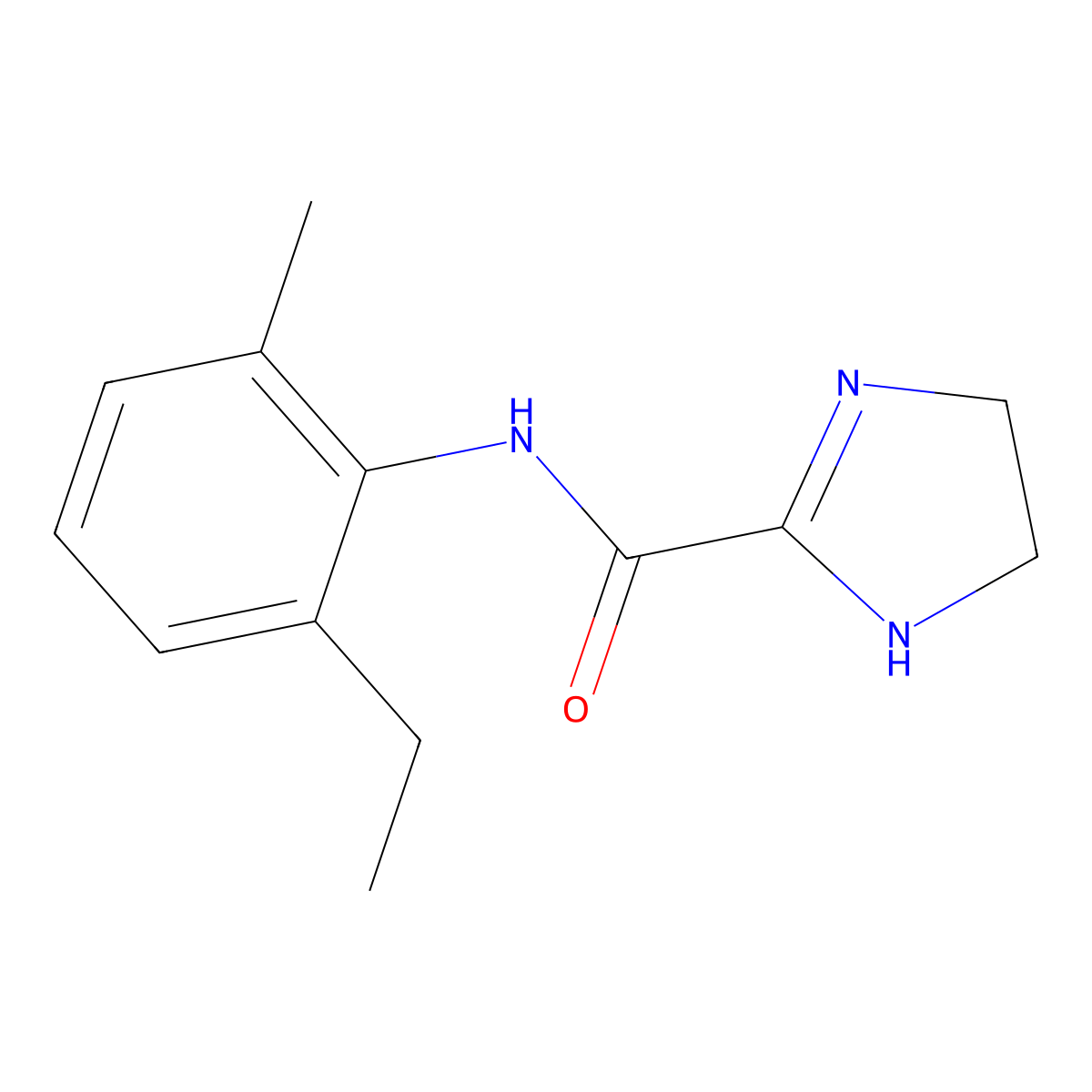 N-(2-ethyl-6-methylphenyl)-4,5-dihydro-1H-imidazole-2-carboxamide molecular structure, CAS 1185393-44-5