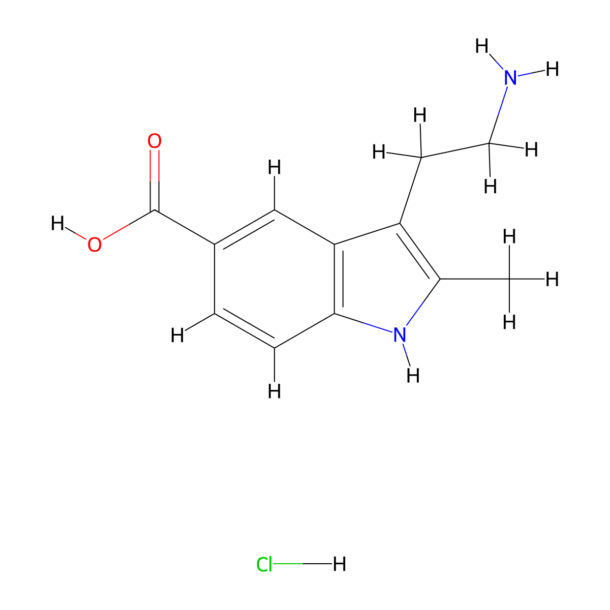 3-(2-aminoethyl)-2-methyl-1H-indole-5-carboxylic acid hydrochloride molecular structure, CAS 1185394-64-2