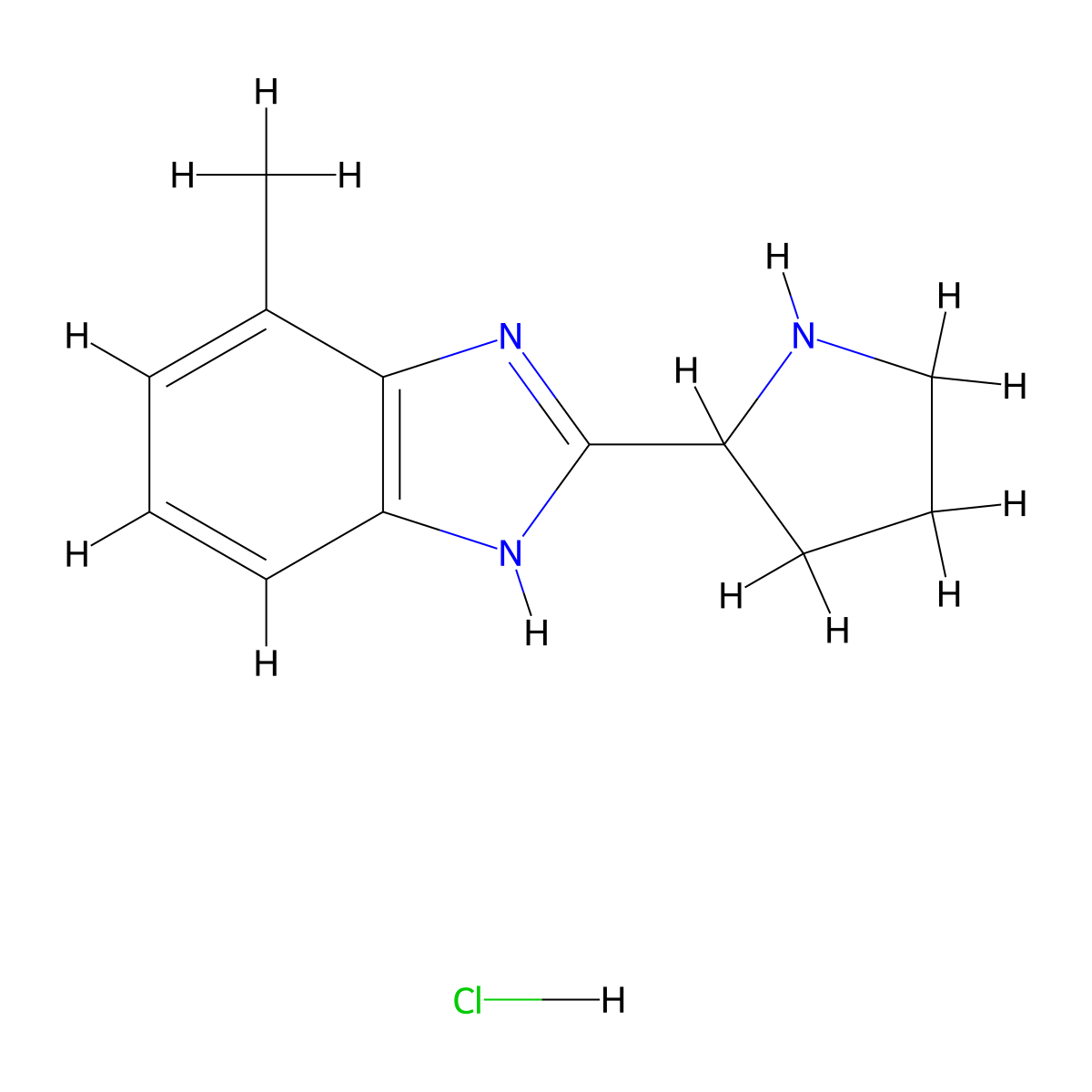 4-Methyl-2-(2-pyrrolidinyl)-1h-benzimidazole hydrochloride molecular structure, CAS 1185397-76-5