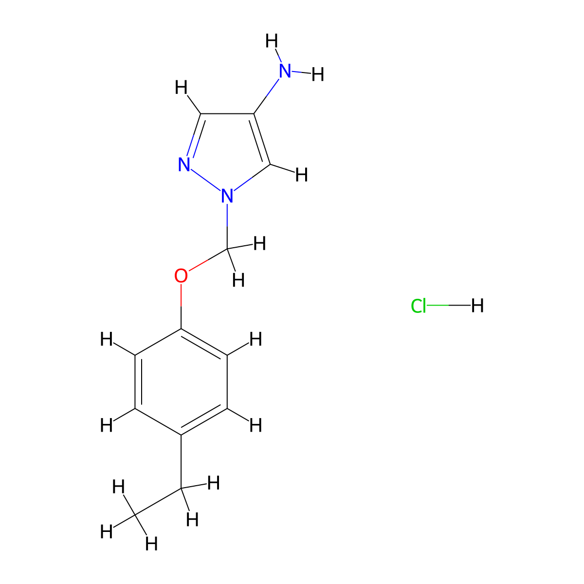 1-[(4-Ethylphenoxy)methyl]-1H-pyrazol-4-amine hydrochloride molecular structure, CAS 1185398-47-3