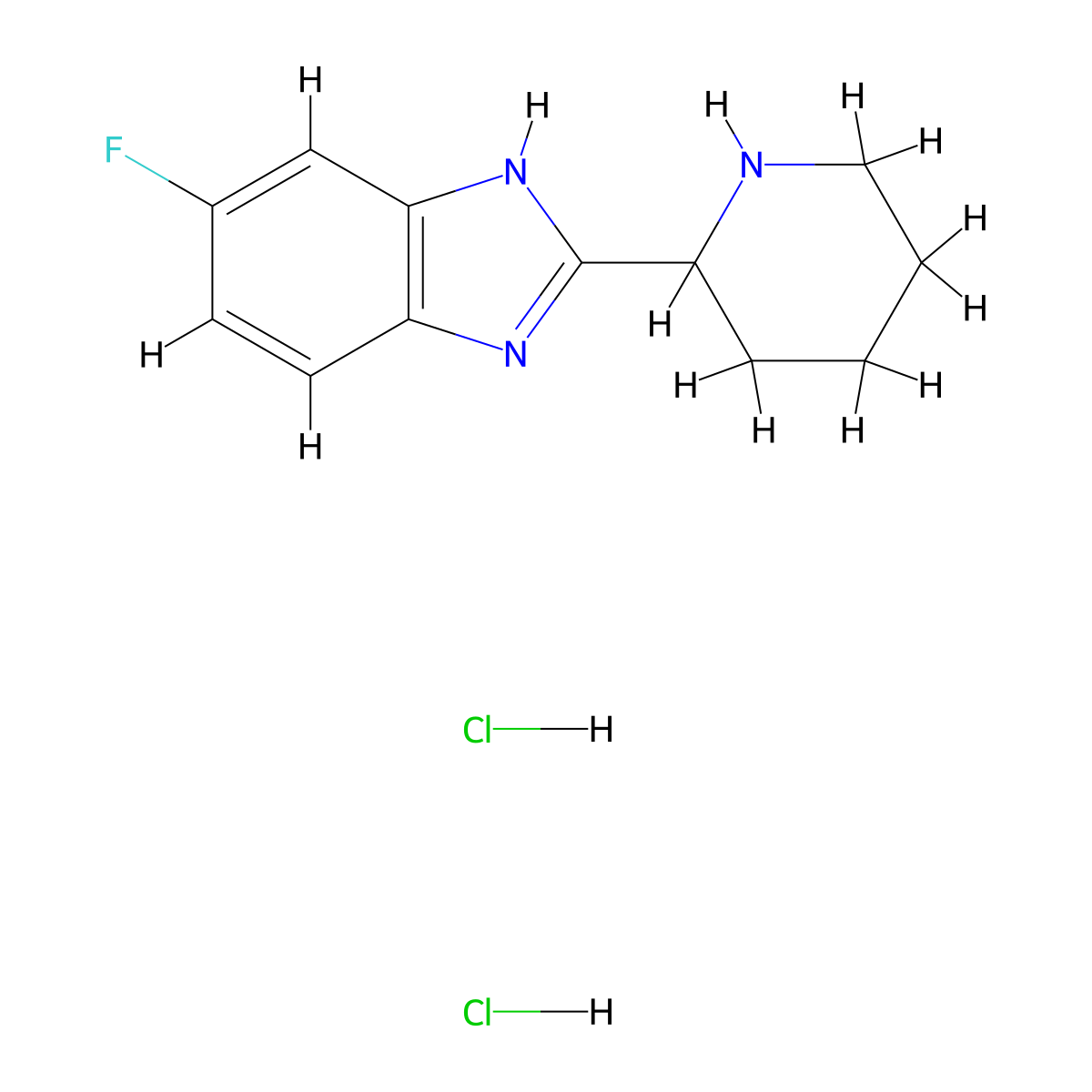 5-Fluoro-2-(2-piperidinyl)-1H-benzimidazole dihydrochloride molecular structure, CAS 1185399-19-2