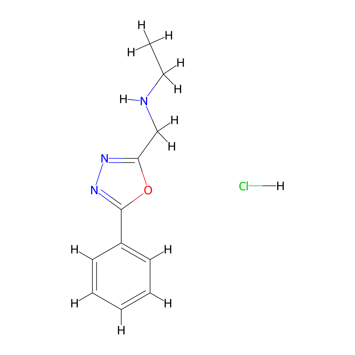 Ethyl[(5-phenyl-1,3,4-oxadiazol-2-yl)methyl]amine hydrochloride molecular structure, CAS 1185401-36-8